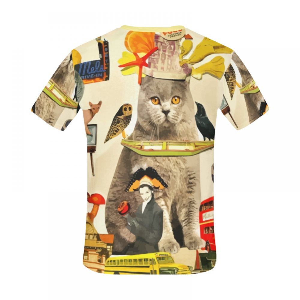 Pánske Art Crazy Animals Cat King Krátke Tričko